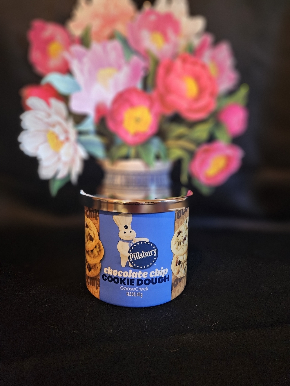 NWT Pillsbury Chocolate Chip Cookie Dough Candle by Goose Creek - Blue & Tan